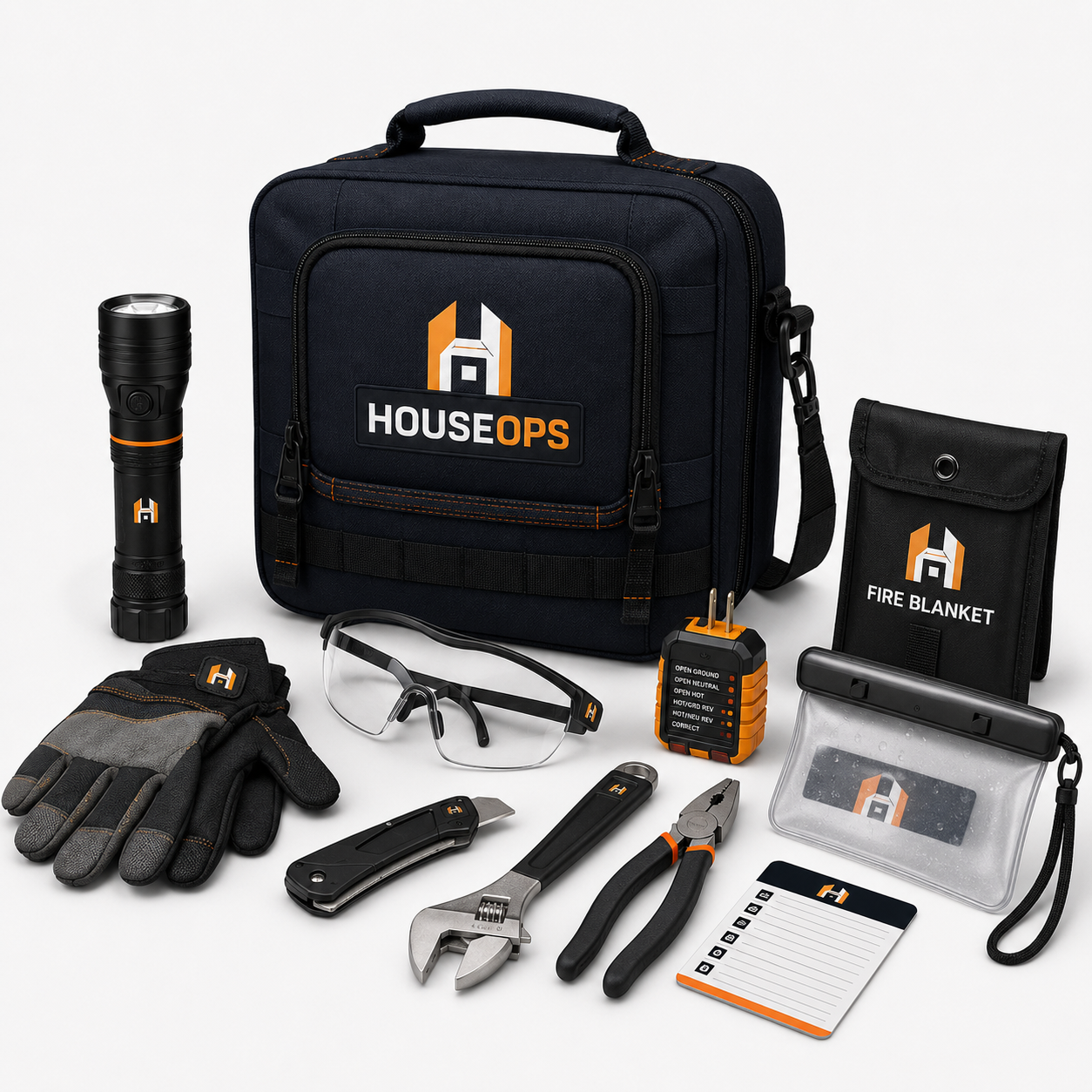 HouseOps New Home Kit with essential tools, safety equipment and homeowner checklist